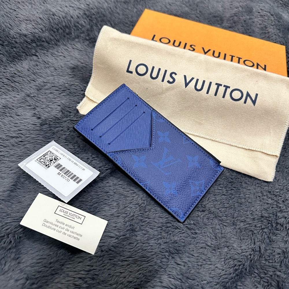 Louis Vuitton Coin Card Holder - Taiga cowhide leather and Monogram